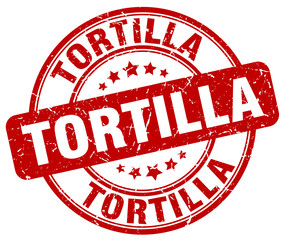 tortilla red grunge round vintage rubber stamp