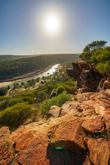 sun over natures window loop trail, kalbarri national park, western australia 13