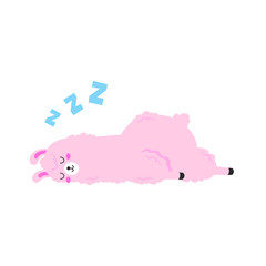 Vector cartoon card. Sweet llama. Doodle illustration. Template, background for print, design. Funny poster with a sleeping llama. Good night