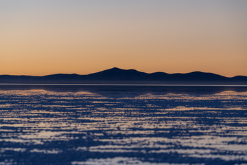 Sunset on the Salar de Uyuni