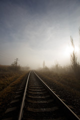 Obraz premium railway in the sunset