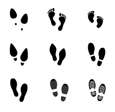 Footprint vector icon set. 