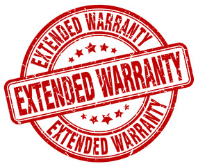 extended warranty red grunge round vintage rubber stamp