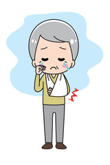 An old man with a fracture