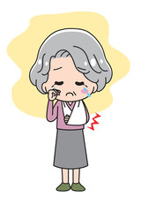 An old woman with a fracture