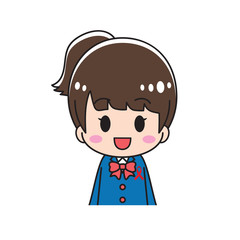 High school Girl attaching a red ribbon