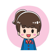 High school Girl attaching a red ribbon