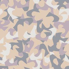 Urban UFO camouflage of various shades of beige, blue, purple and white colors