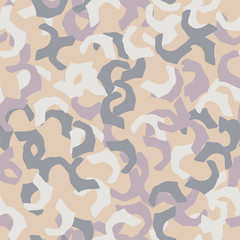 Urban UFO camouflage of various shades of beige, blue, purple and white colors