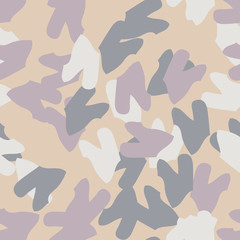 Urban UFO camouflage of various shades of beige, blue, purple and white colors