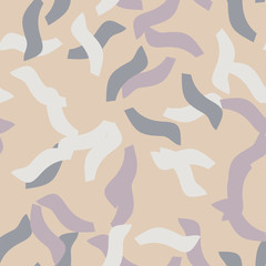 Urban UFO camouflage of various shades of beige, blue, purple and white colors