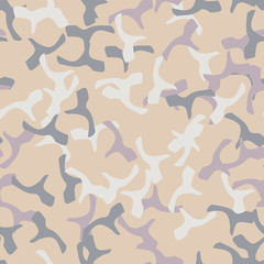 Urban UFO camouflage of various shades of beige, blue, purple and white colors