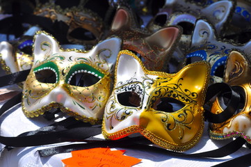 Maschera con faccia da gatto, Venezia, Italia