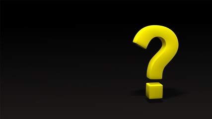 Question mark. 3D with perspective. Created mesh. Vector