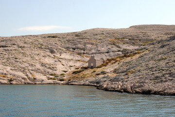 Ruins of an old church on Pag islands in Adriatic sea. Croatia.