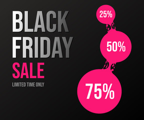 Black Friday sale inscription design template. Vector illustration. Banner.