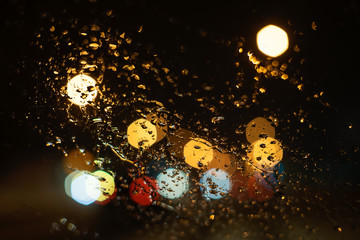 Rainy evening in the city.Selective focus.Background.