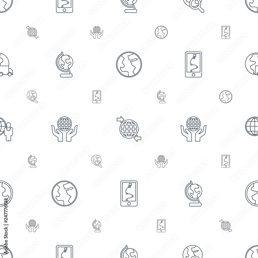Poster planet icons pattern seamless white background