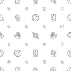planet icons pattern seamless white background