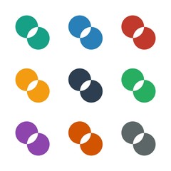circle intersection icon white background