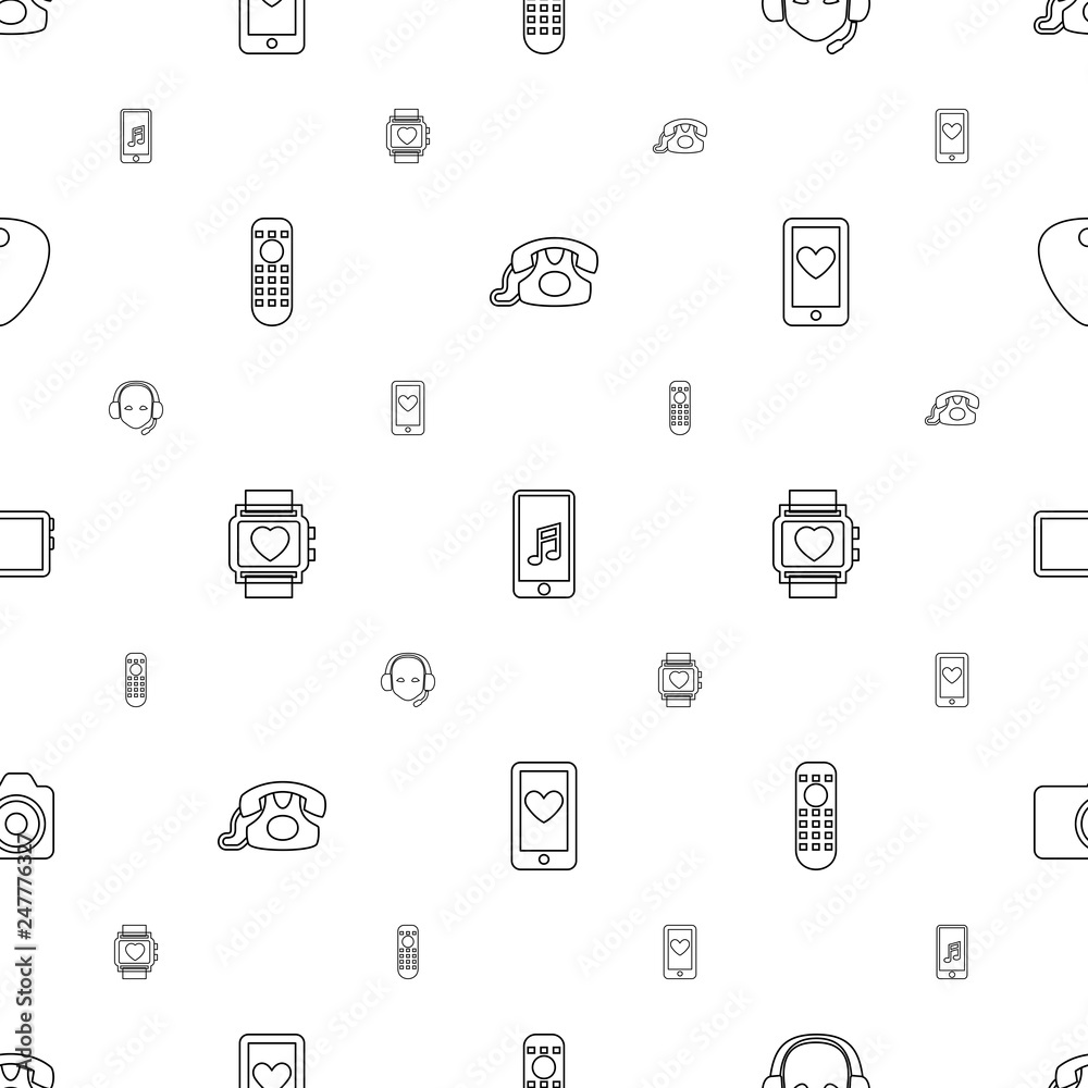 Poster device icons pattern seamless white background