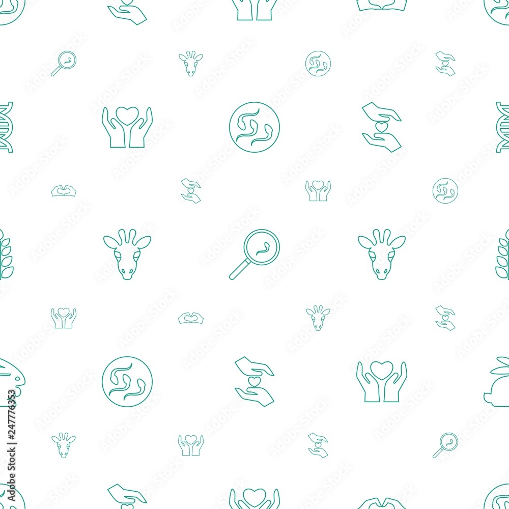 Wall mural life icons pattern seamless white background