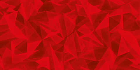 Abstract red background, glass crystals texture, many triangles wallpaper, vector design 