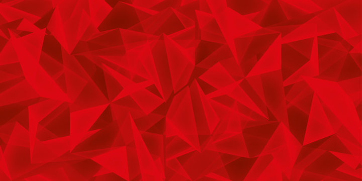 Abstract red background, glass crystals texture, many triangles wallpaper, vector design 