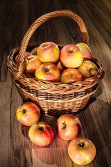 fresh apples in a basket