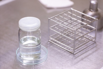 Plant tissue culture techniques in laboratory.