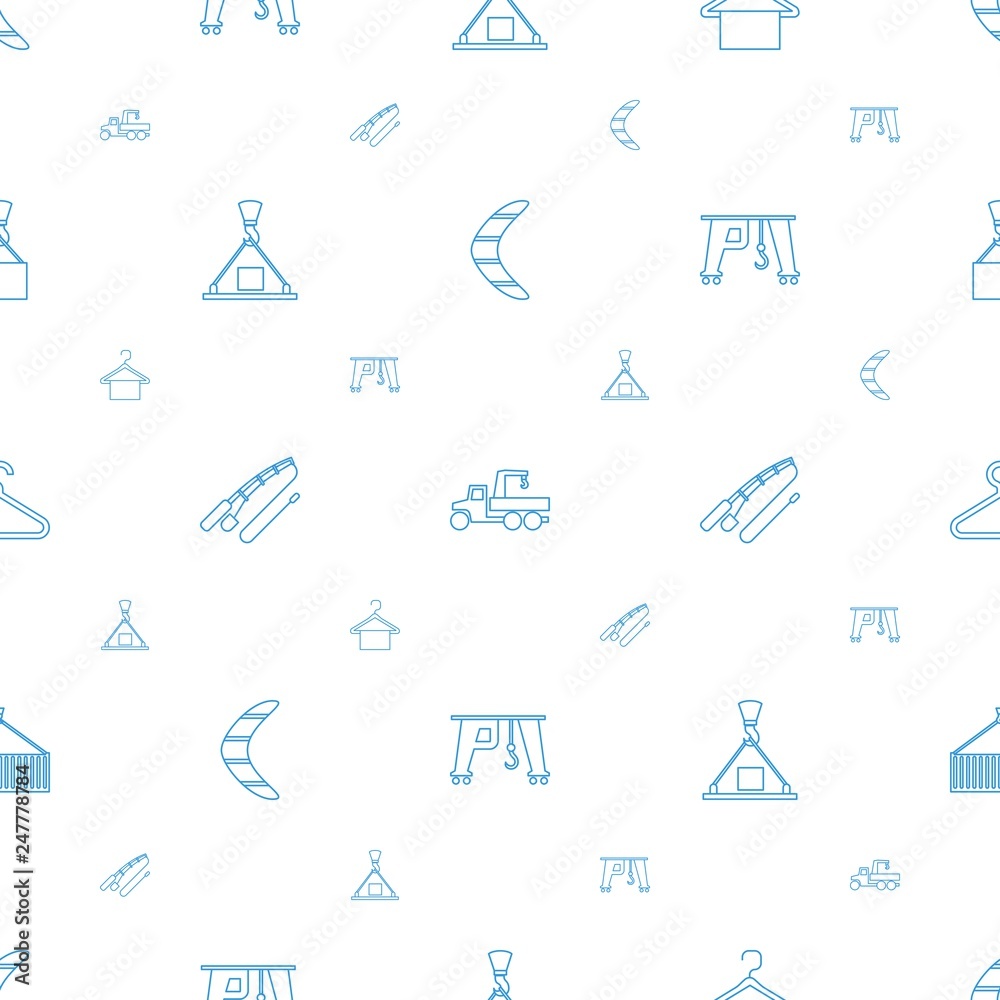 Poster hook icons pattern seamless white background