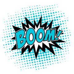 Boom, comic book style, speech bubble, explosion