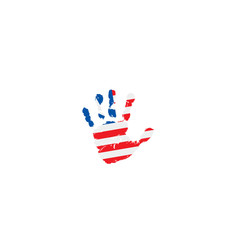 Liberia flag and hand on white background. Vector illustration