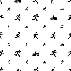 run icons pattern seamless white background