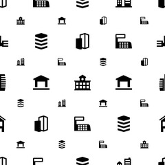 buildings icons pattern seamless white background