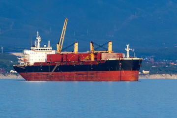 Container ship, evening light