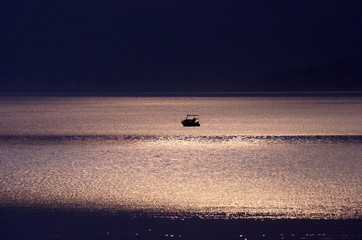 Moonlight on the Adriatic sea, Croatia