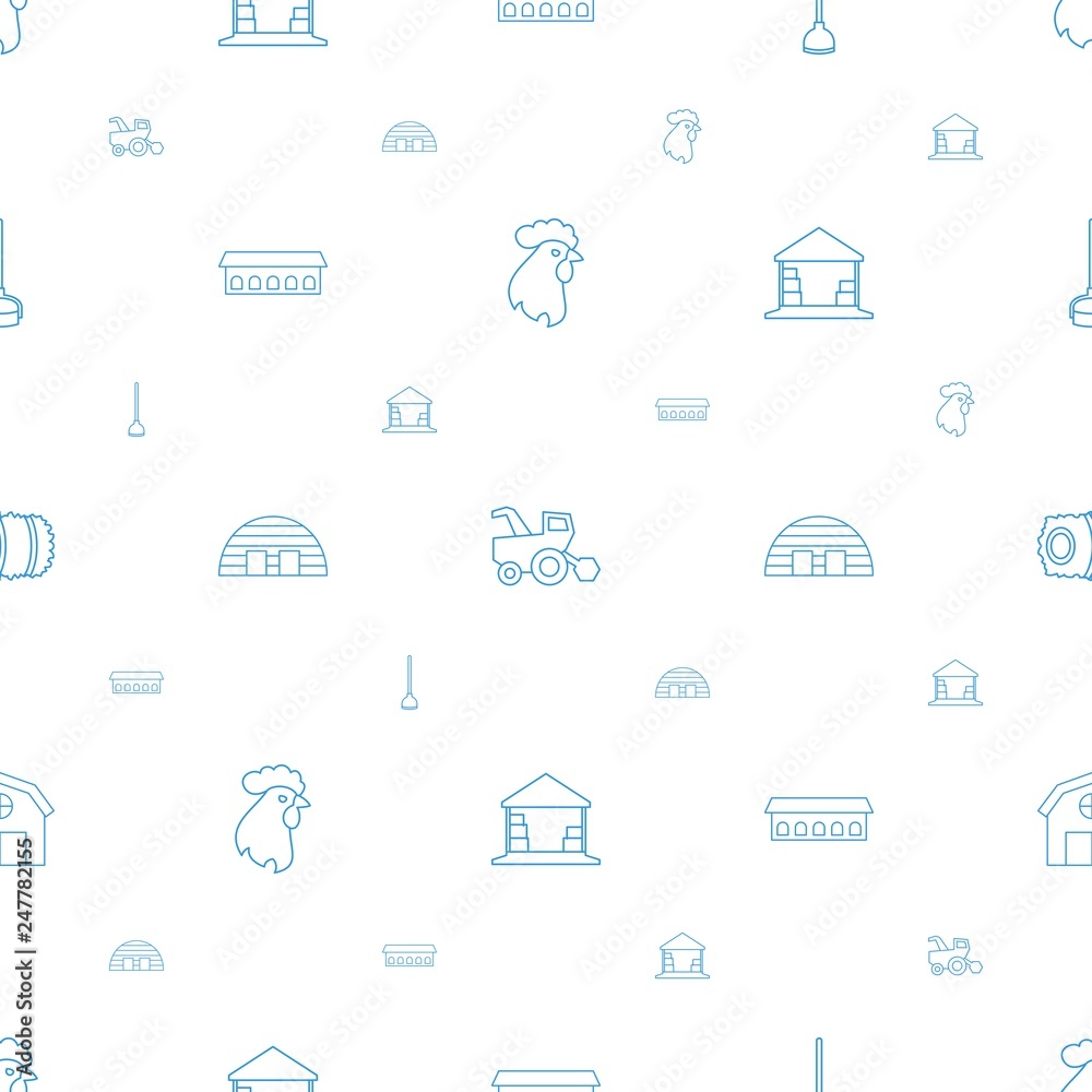 Sticker farming icons pattern seamless white background