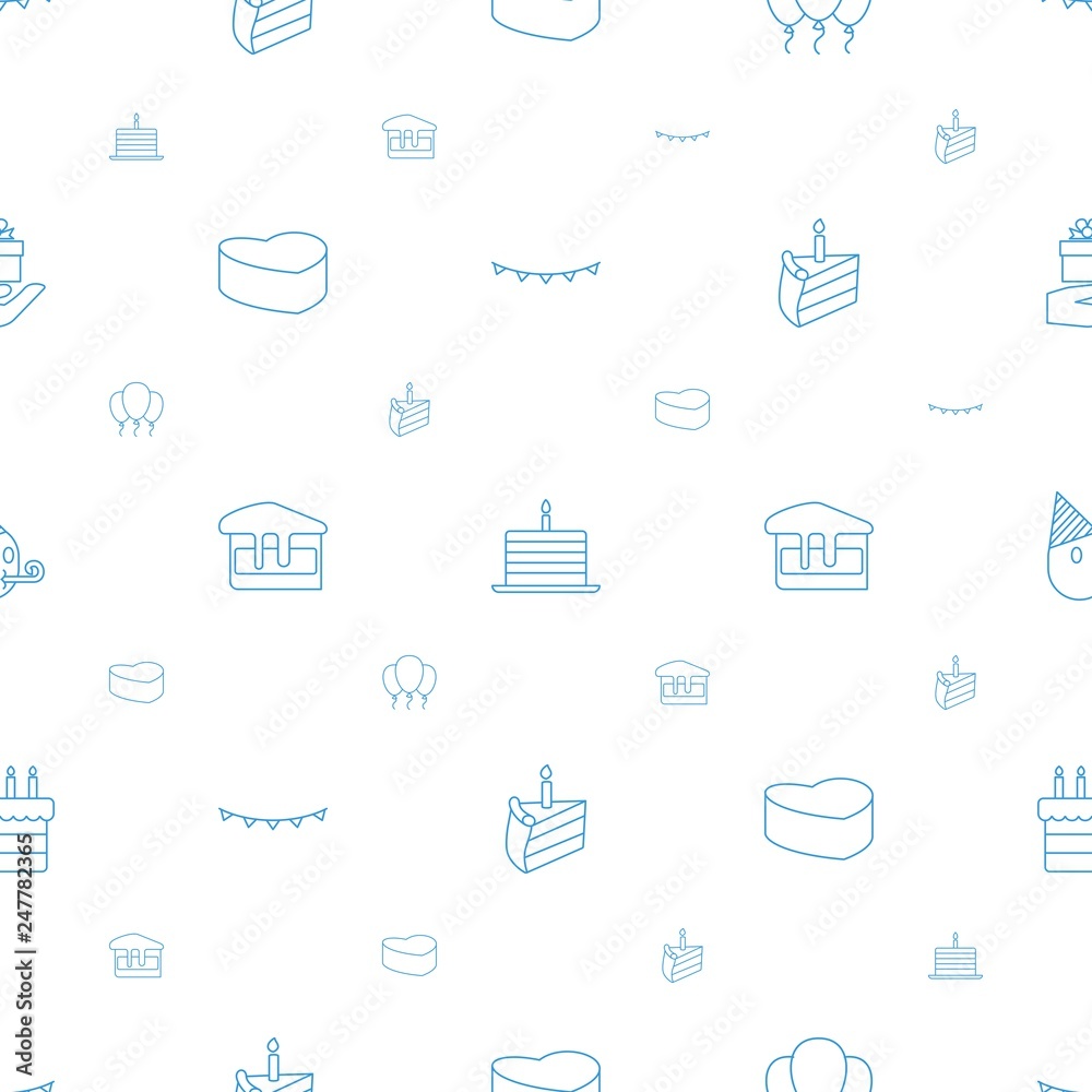 Canvas Prints birthday icons pattern seamless white background