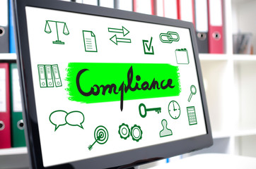 Compliance concept on a computer screen