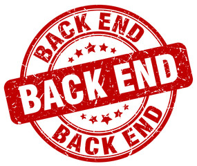 back end red grunge stamp