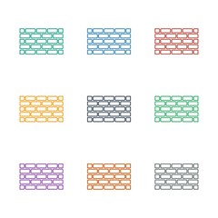 brick wall icon white background