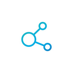 Share Simple Icon in circle. Vector Illustration isolated on white background.