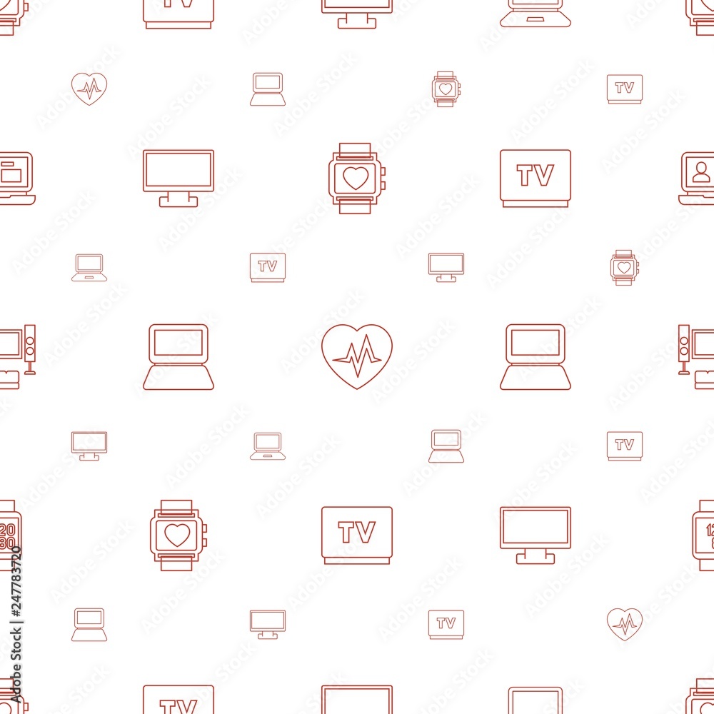 Poster monitor icons pattern seamless white background