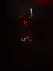glass of wine studio shooting