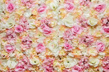 Floral background. Wall of silk light colors