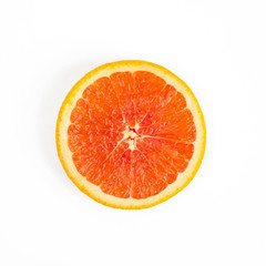 fresh blood orange isolated on white background.