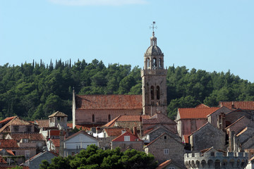 Fototapeta premium Korcula. Small island city near Dubrovnik in Croatia.