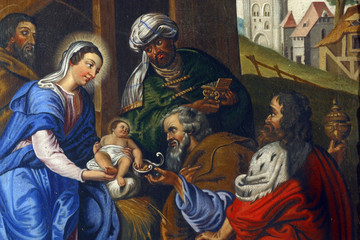 Obraz na płótnie Canvas Nativity Scene, Adoration of the Magi