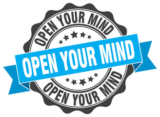 Obraz premium open your mind stamp. sign. seal